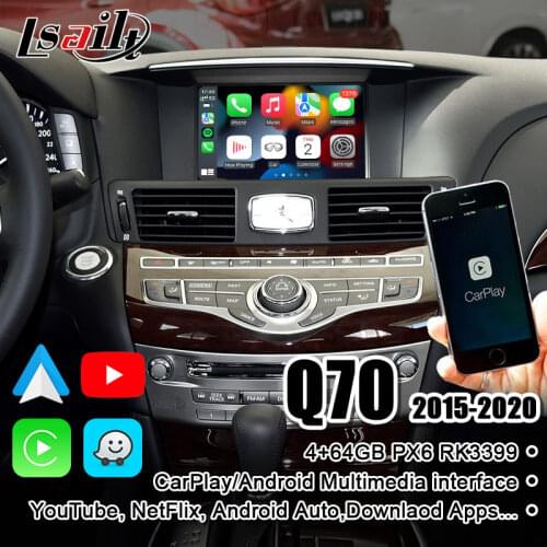 Lsailt Wireless CarPlay&Android Auto Adapter support rear camera , youtube for 2014-2018 Infiniti QX60 QX70 QX80