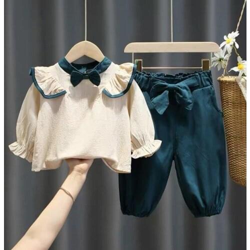 Menoea Toddler Girls Bow Clothes Autumn Toddler Kids Clothes 2Pcs Outfits Kids Costumes Girl Tracksuit Suit Children Clothing