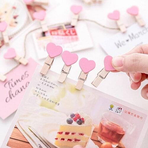 Cute Girly Heart Long Tail Clip Room Wall Decoration Pink Cute Mini Love Small Wooden Clip Can Be Used As A Photo Album Folder