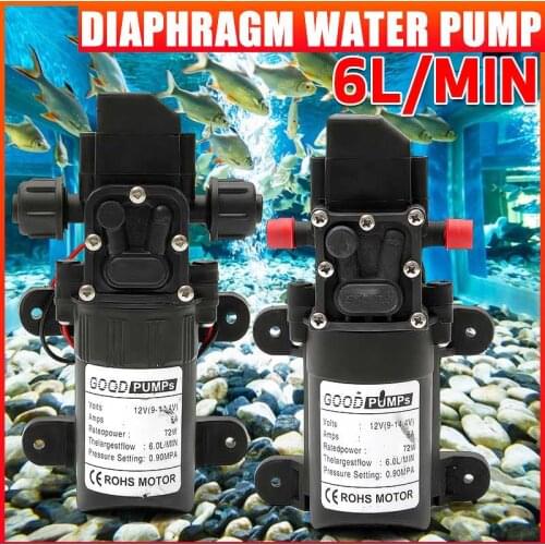 DC 12V 6L/min Micro High Pressure Water Pump Electric Diaphragm Self-Priming Water Pump Car Wash Sprayer 12V