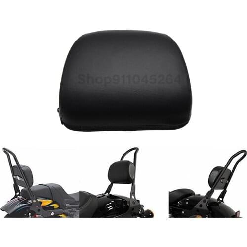 Motorcycle Black PU Leather Universal Backrest Bar Cushion Pad Pillion Seat For Harley 883 1200 48