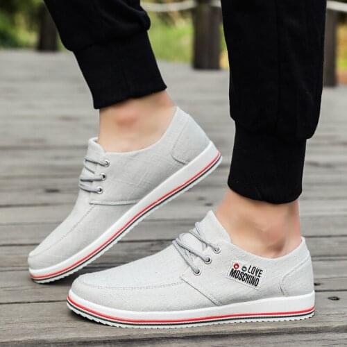 2020 New Size 13 Ma Canvas Shoes Low Cut Vulcanized Loafers Men British Style Cotton Driving Walking Shoe Gentleman Flat Shoes