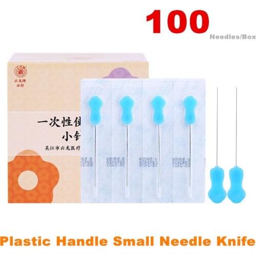 NEW Disposable Sterile Acupuncture Needles Color Plastic Handle Blade Flat Edge Knife Needle Acupotomy Needle 100Pcs /Pack