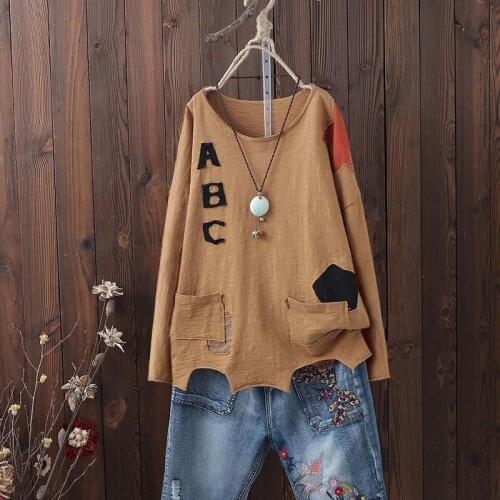 New Arrival Summer Women T Shirt Plus Size Irregularity Loose Casual Tops Tee Shirt Femme Cotton Long sleeve Tshirt