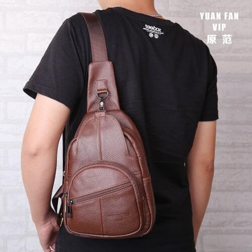 New arrival Fashion Genuine Leather Crossbody Bags men Brand Small Male Shoulder Bag casual mens chest bags messenger bag