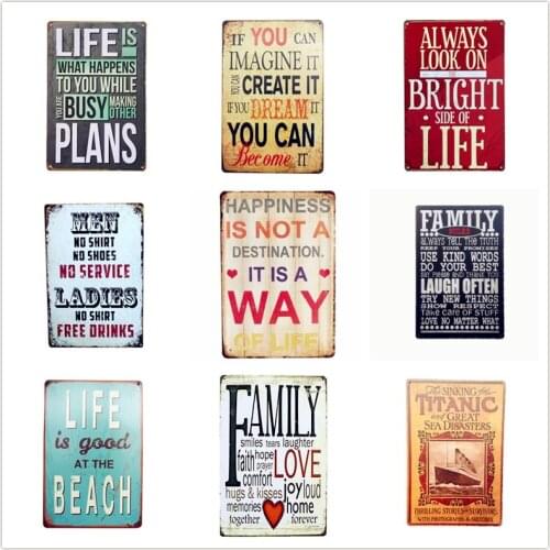 New Arrival Family Rules Tin Sign Vintage Art Metal Plate Pub Bar Cafe Wall Poster Retro Home Decor 30x20cm Mix Order A949
