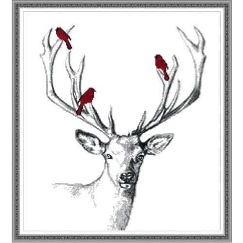 Deer 4 cross stitch kit aida 14ct 11ct count print canvas cross stitches needlework embroidery DIY handmade