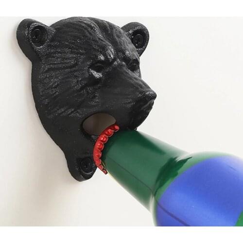 Bottle Opener Rustic Vintage Style Cast Iron Wall Mounted Kitchen Supplies For Home Ornament TS2