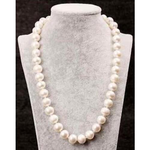 18" Genuine AAA ROUND 9-10mm White Pearl Necklace Cultured Freshwater