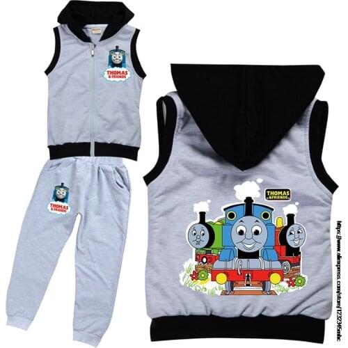 Tomas Baby Girls Clothing Set Children Spring Autumn 2Pcs Sets Hooded Jacket Coat Vest Pants Suits Kids Cartoon Clothes