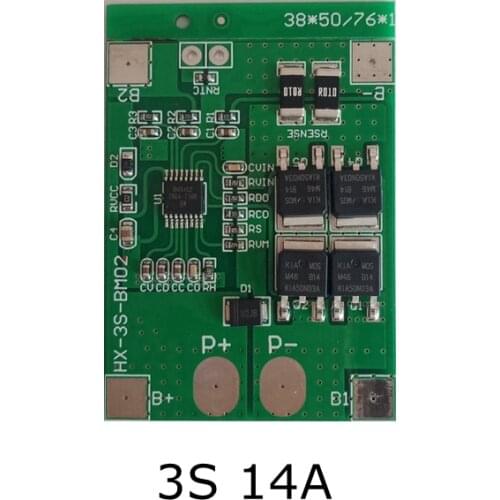 3S 11.1V/12.6V 18650 Lithium battery protection Board 12.6V 9.6V/10.8V BMS Lithium iron phosphate battery charing Board 14A