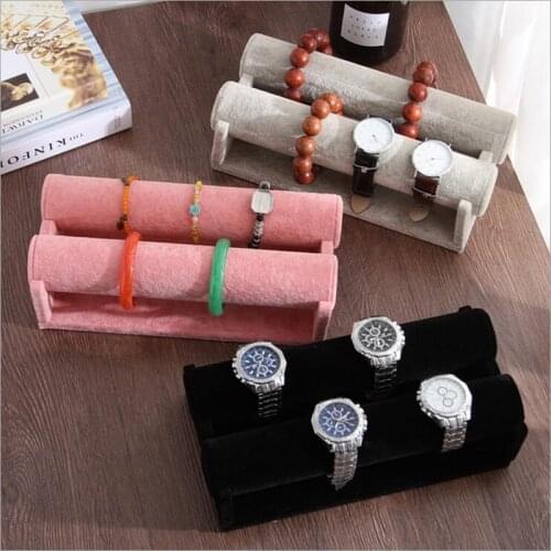 Jewelry Stand Display Watch Velvet Bracelet Chain Rack Jewelry Hard Display Stand Holder Jewelry Organizer