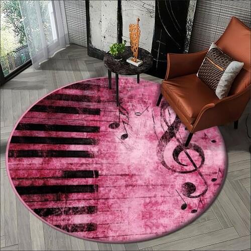 Pink living room carpet kitchen round carpet room carpet Pink music piano note carpet anti allergic high quality Free Shipping