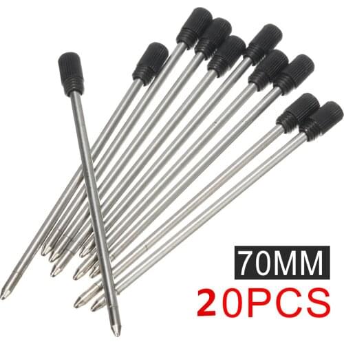 20 pcs/lot Crystal Refill Metal Pen For Diamond Ballpoint Pen Student Pens Rod Cartridge Core Black Ink Color 7cm Length