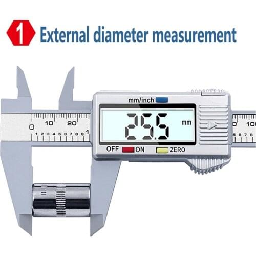 Vernier Caliper 0-150mm 6 inch Measuring Tool Plastic LCD Digital Electronic Carbon Fiber Ruler Gauge Micrometer