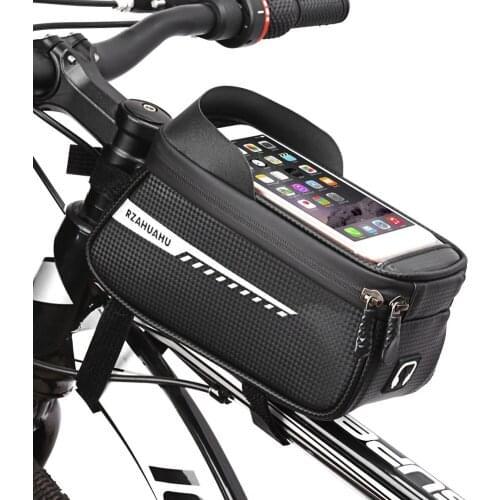Bicycle Bag Frame Front Top Tube Cycling Bag Reflective 6.5in Phone Case Touchscreen Phone Pannier MTB Mountain Bike Accessories
