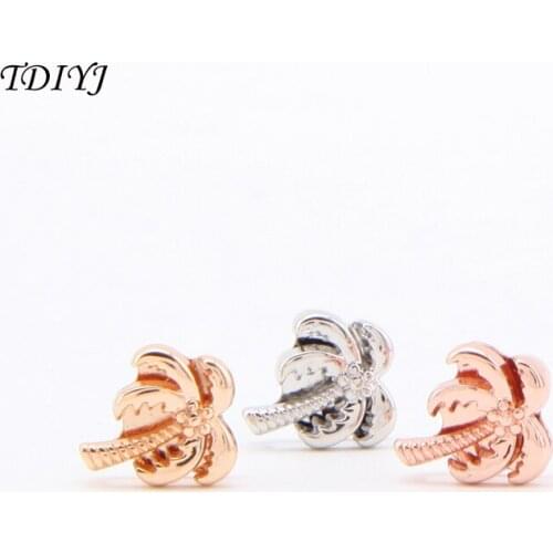 TDIYJ Jewelry 6Pcs Travel Collective New Arrival Palm Tree Keeper Bracelet Charms Slide Charms for Mesh Bracelet as a Gift