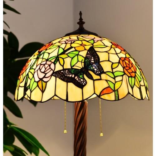 Tiffany continental retro romantic pastoral bedroom dining room room floor lamp