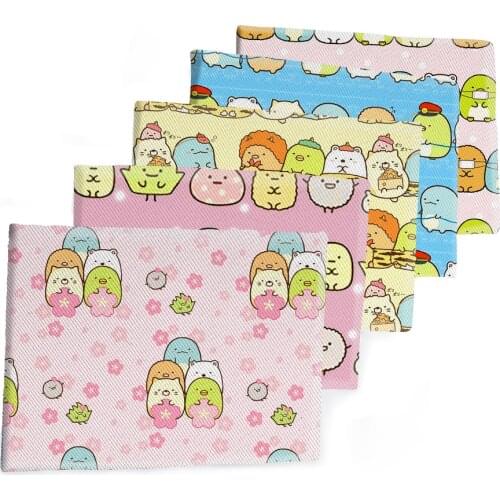 50*145CM Fabric Japanese Cartoon Character Printed Polyester Cotton Twill Fabric Patchwor Printed