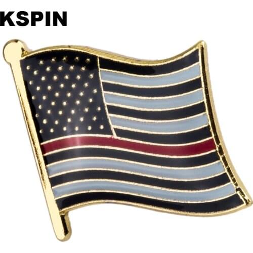 Thin Red Line Flag Badge Flag Brooch National Flag Lapel Pin International Travel Pins