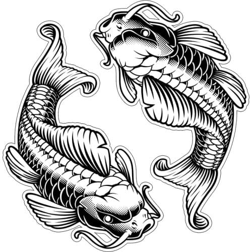 Koi carp Japanese-style Jixiang street car in large row cars motorcycle stickers decals #723