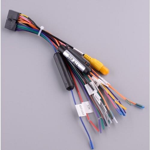 Universal Car Wiring Harness Connector Adapter for 1 or 2 DIN Android Stereo Radio DVD Black 20 Pins