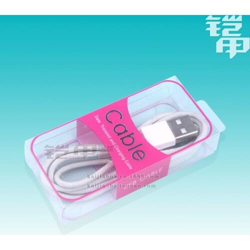 1m USB Charging Cables PVC Package Box for iphone 5s/6s Plus/ Samsung S4/S5/S6/Note 5 Cables Plastic Packaging Boxes 600pcs/lot