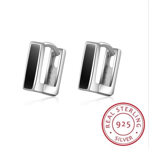 New Fashion Gun Black Women Hoop Earrings Jewelry Perdonality 925 Sterling Silver Earrings For Men Valentines Day Gift Hot