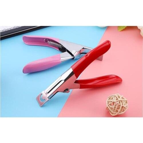 2 Colors Pink & Red Nail Art Clipper Scissors Professional False Tips Cutters Stainless Steel Manicure Tools