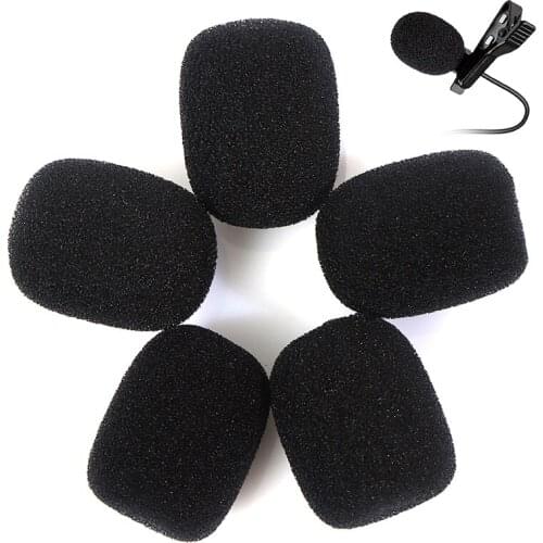 20x Black Replacement Mic Foam Covers Windshield Sponge Covers For Microphone