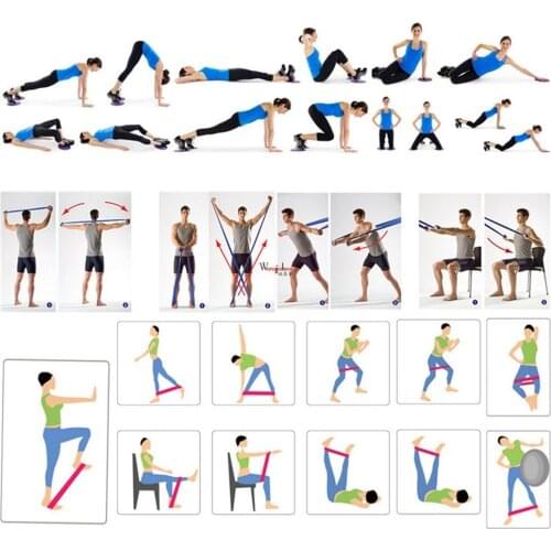 3 PCS Unisex Adult PVC yoga Pilates Exercise Set Solid Discs Slider + Resistant Band + Elastic Band Red/Blue/Black