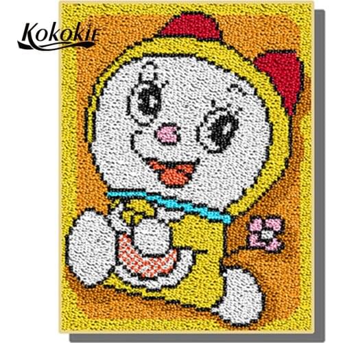 3d cartoon printed floor mat diy latch hook kits rug accessories needle for carpet embroidery foamy bee floralkussen knooppakket