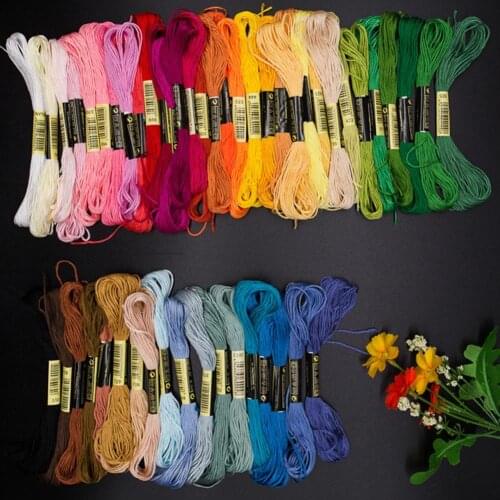 40%HOT24/50/100Pcs Embroidery Thread Cross Stitch Cotton DIY Floss Skeins Sewing Tools