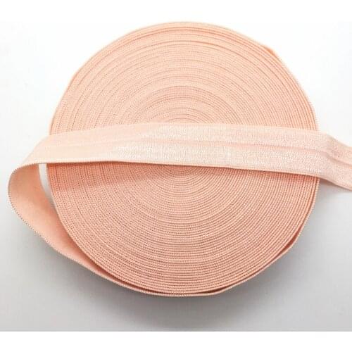5yards/lot 5/8" 15mm Light Pink Multirole Fold Over Elastic Spandex Satin Band Ties Hair Accessories Lace Trim Sewing Notion