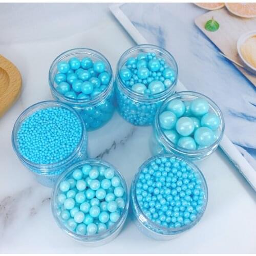 50g Blue Beads Cake Decoration Ball Pearl Sugar Ball Fondant DIY Cake Baking Sprinkles Sugar Blue Candy Ball Free Shipping