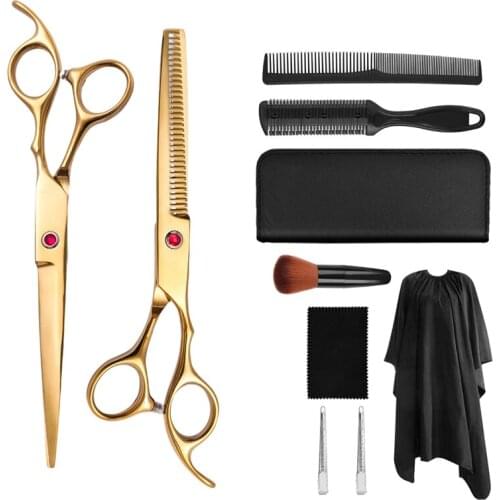 7 Inch Japan Stainless Steel High Quality Hot Golden Set Dog Hair Grooming Scissors