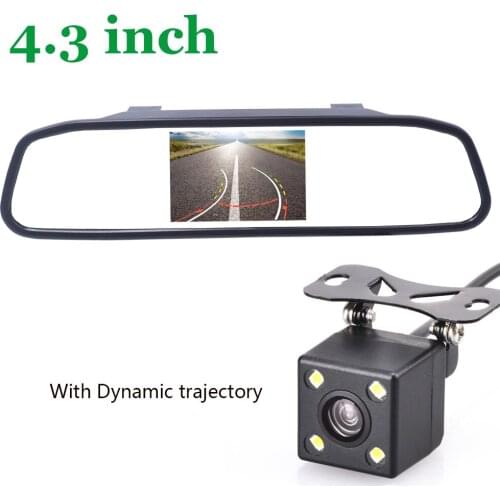 4.3 inch car rear view monitor LED Car Reverse Camera with Diode Light Dynamic trajectory Reversing Camera