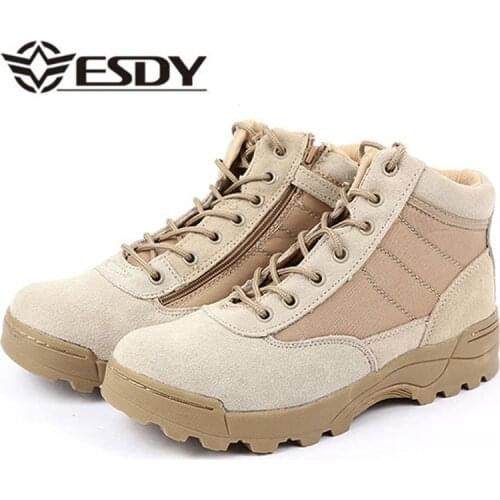 Summer Desert Tactical Boots Military Combat Hiking Black Ankle Boots Men Shoes Work Army Boots Zapatillas Botas Plus Size