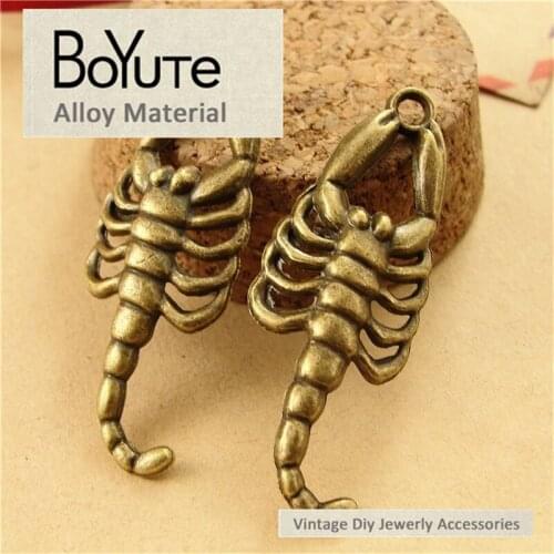 BoYuTe (50 Pieces/Lot) 16*42MM Antique Bronze Plated Metal Scorpion Pendant Charms for Jewelry Findings Accessories Parts