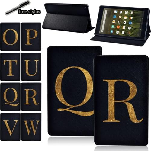 Tablet Case for Amazon Fire HD 8 Plus/HD8 (10th/6/7/8th)/HD10(5/7/9th)/Fire 7 (5/7/9th) Pu Leather Flip Stand Cover + Stylus