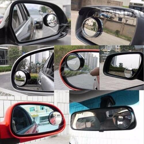 Black Wide Angle Car Round Convex Blind Spot Mirror Rear View Messaging Vehicle