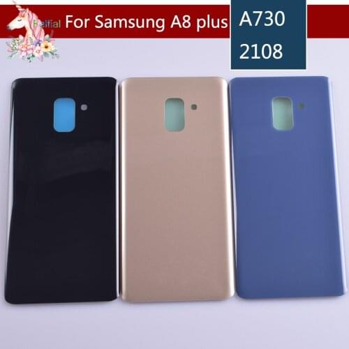 For Samsung Galaxy A8+ A8 plus 2018 A730 A730F A730DS Housing Battery Cover Door Rear Chassis Back Case Housing Glass Replacemen