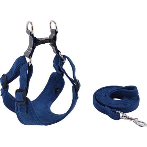 Pet Polyester Chest Strap Leash Set Reflective Safe Walking Harness Vest for Small Medium Dogs Pet Supplies Basic Leashes Solid