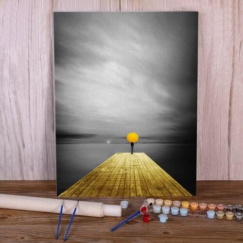 Photograph European Landscape Painting By Numbers Package Acrylic Paints 40*50 Canvas Pictures New Design Wholesale