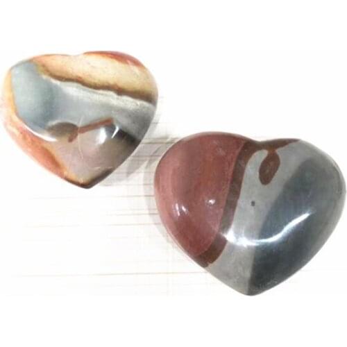 Polychrome Jasper Heart Shaped Natural Crystal Gemstones For Healing Reiki