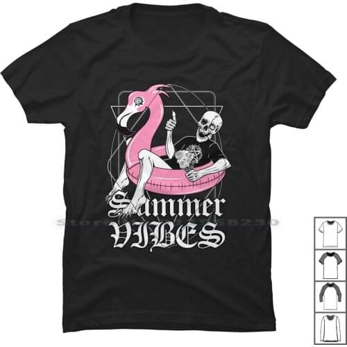 Terrys Summer Vibes T Shirt 100% Cotton Ice Cream Monster Scream Horror Skull Float Cream Vibe Sum Ny Me Am