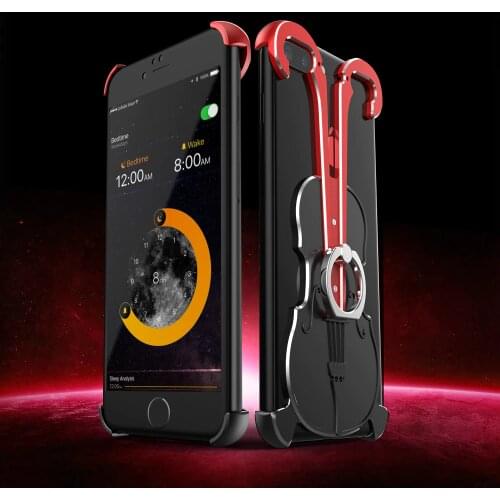 Creative Violin Metal Cases For iPhone 8 7 6 Plus Thin Light Anti-Fall Metal Protection Case For iPhone X XS 8 Girls Phone Cover