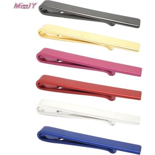 4 Colors Mens Skinny Tie Clip Pins Short Men Metal Necktie Tie 4cm Bar Mens Chrome Clamp Plain Tie Clip