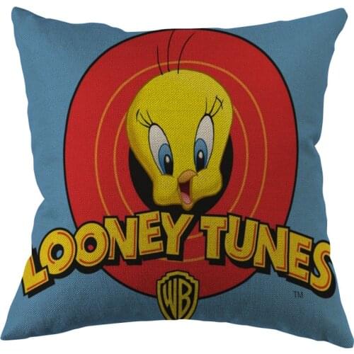 Anime Tweety Bird Cushion Pillow Tent,Office,Home Cotton Linen Zippered Pillowcase Family Home Accessories Customizable One Side