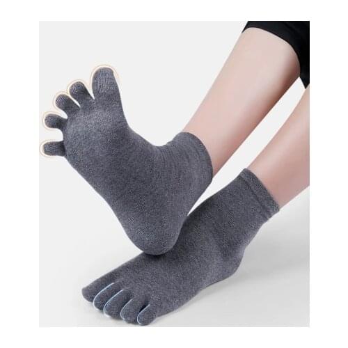 Toe Socks Men and Women Five Fingers Socks Breathable Cotton Socks Sports Running Solid Color Black White Grey Blue Coffee khaki